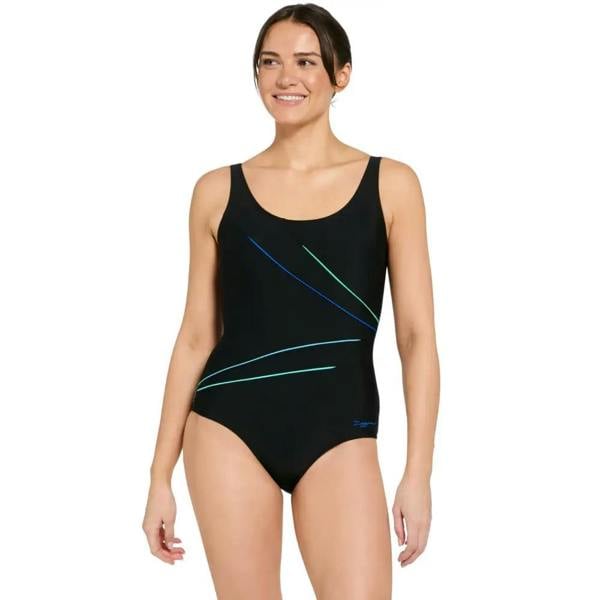 Zoggs Mystic Adjustable Macmaster Scoopback Swimsuit - Black/Multi
