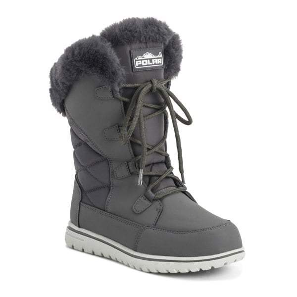 VIVA Polar Boot Women's Quilted Outdoor Cuff Snow Lace Up Faux Fur Boots