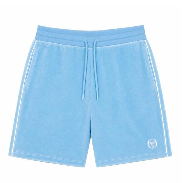 Sergio Tacchini Tasso Velour Shorts Baltic Sea/White