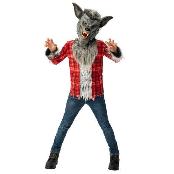 Bristol Novelty Childrens/Kids Werewolf Costume - Red/Grey/Blue