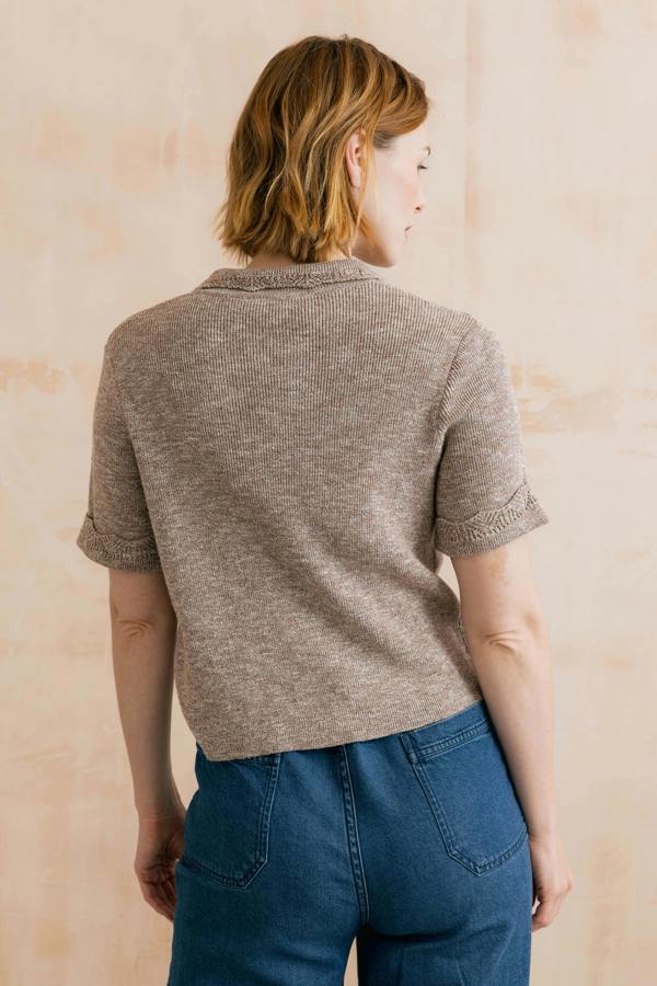 Lily & Me Phoebe Short Sleeve Knitted Jacket Mocha