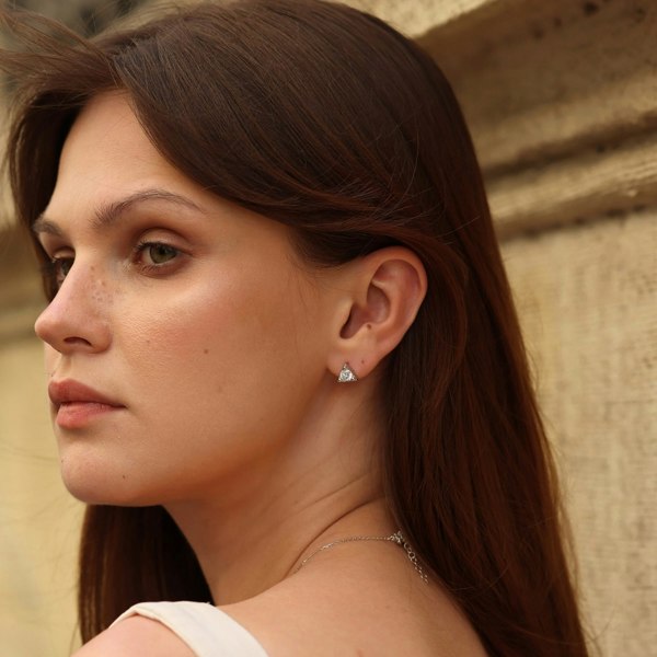 Spero London Triangle Sterling Silver Stud Earring