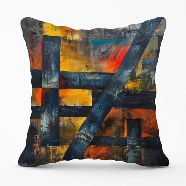 Warren Reed Geometric Interplay: Abstract Patterns Cushions