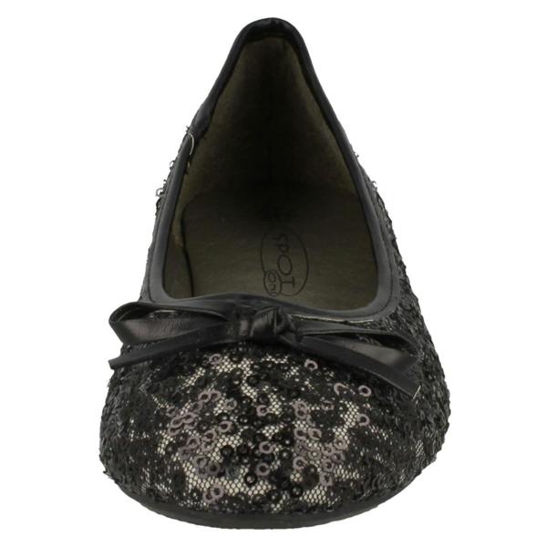 Spot On Girls Spot On Flat Bow Trim Sequined Ballerina