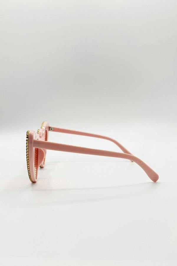 Heart Shape Sunglasses In Pink - svnx