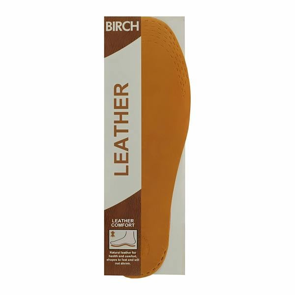 BIRCH Gents Leather Insoles One Size - Trim for Perfect Comfort Fit