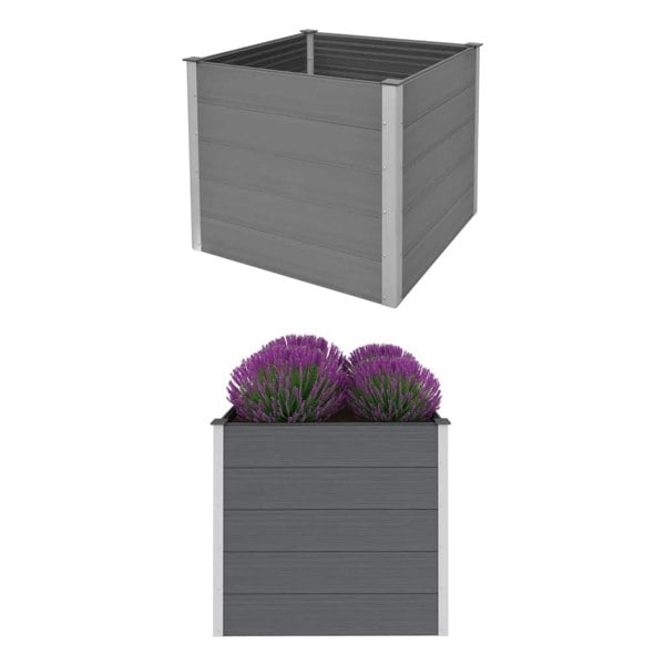 Berkfield Garden Raised Bed WPC 100x100x91 cm Grey