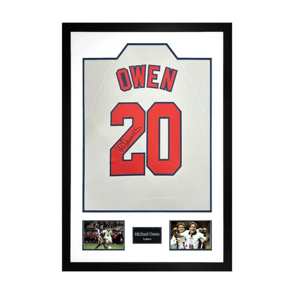 Michael Owen Signed England 98' Shirt Premium Frame