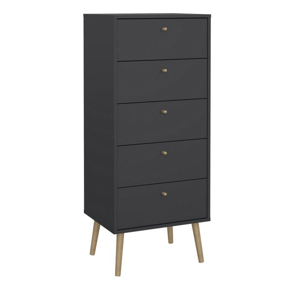Furniture To Go Cumbria Chest 5 Drawers Dark Grey