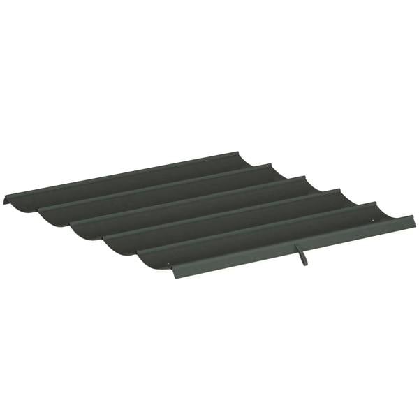 Dark grey retractable pergola canopy fabric with scalloped edges