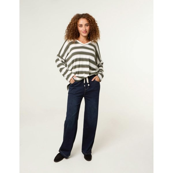 Blue Vanilla Elasticated Waist Jeans With Tie