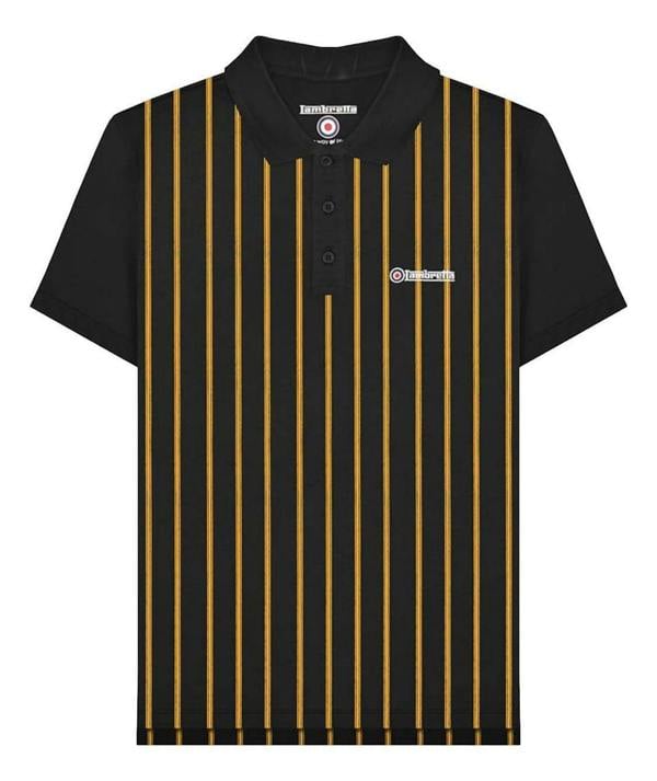 Lambretta Mens Classic Retro Pinstripe Mod Ska Casual Polo Shirt