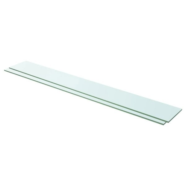 Berkfield Shelves 2 pcs Panel Glass Clear 110x15 cm