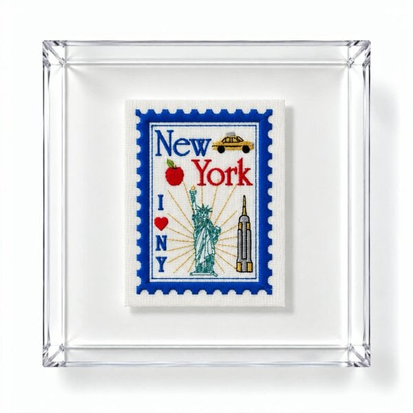 Lilly Loves New York Embroidered Artwork Print