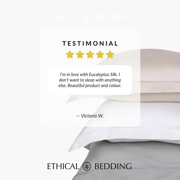 Ethical Bedding Eucalyptus Silk Pillowcase Pair - Grey