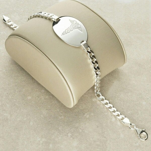 Christopher James of London Sterling Silver Gents ID Medic Bracelet With Free Engraving