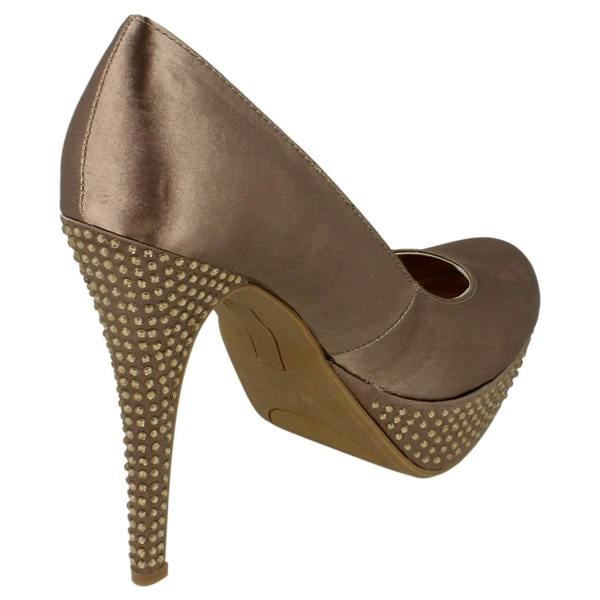 Spot On Ladies Spot On Platform Diamante Heel