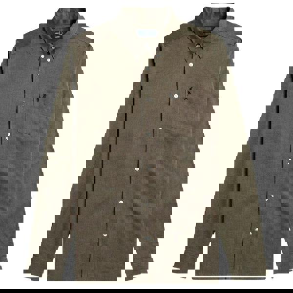 Fred Perry Mens Plain Oxford Long-Sleeved Shirt - Brown - 