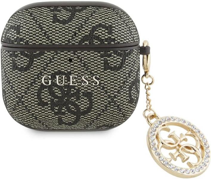 Guess 4G Script PC/PU Charm Case For AirPods 4 Brown - GUA4P4E4CDW