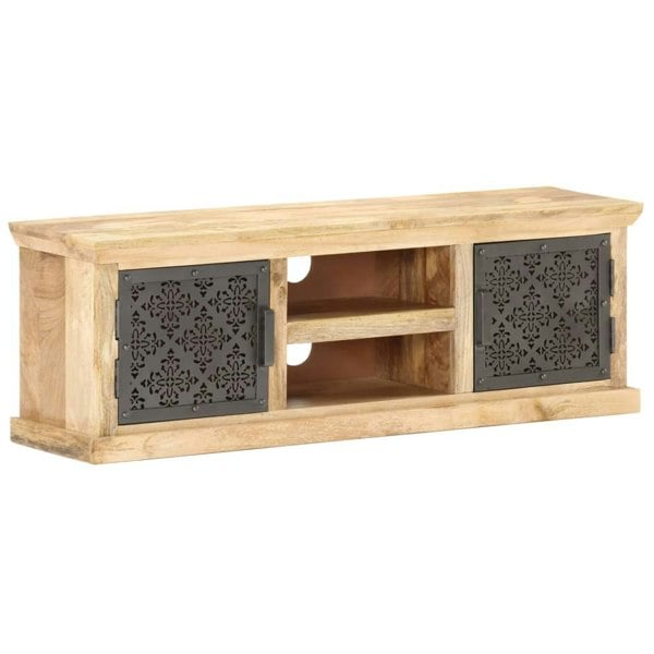 Berkfield TV Cabinet with Steel Doors 120x30x40cm Solid Mango Wood