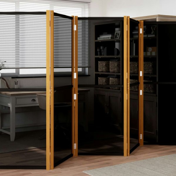 Berkfield 5-Panel Room Divider Black 350x180 cm