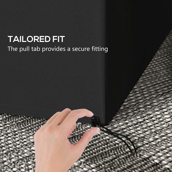 Dark grey 3-seat swing chair cover with pull-tab for tailored fit