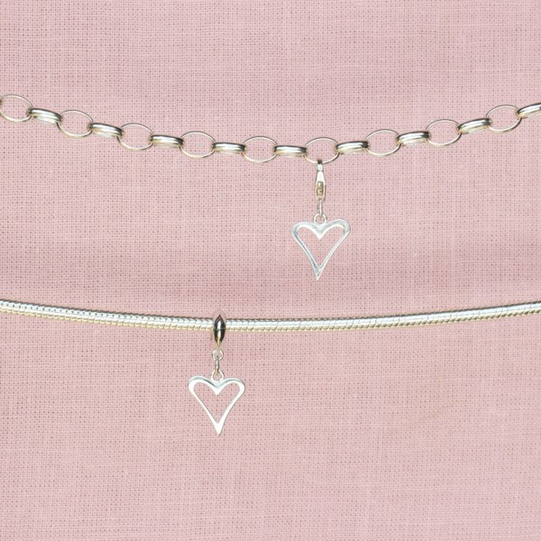 Mylee London Open Heart Pendant Charm - Sterling Silver