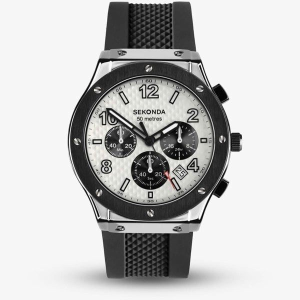 Sekonda Mens Titan White Dial Chronograph Watch 30256