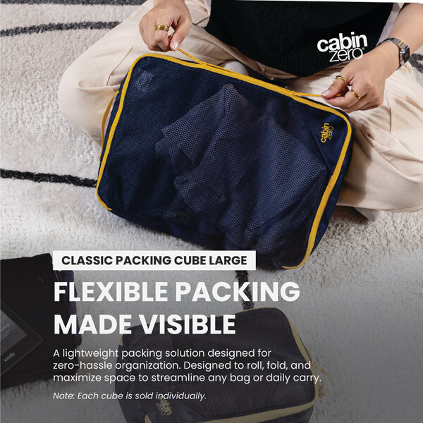 CabinZero Classic Packing Cube (Large), Rollable Organiser with Mesh Window for Bulkier Items