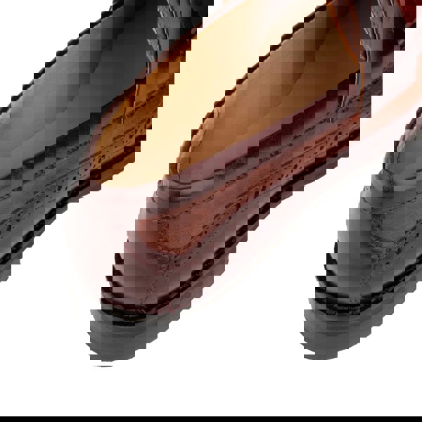 Embassy London Angelina - Brown -  Women's leather almond toe penny loafer with broguing