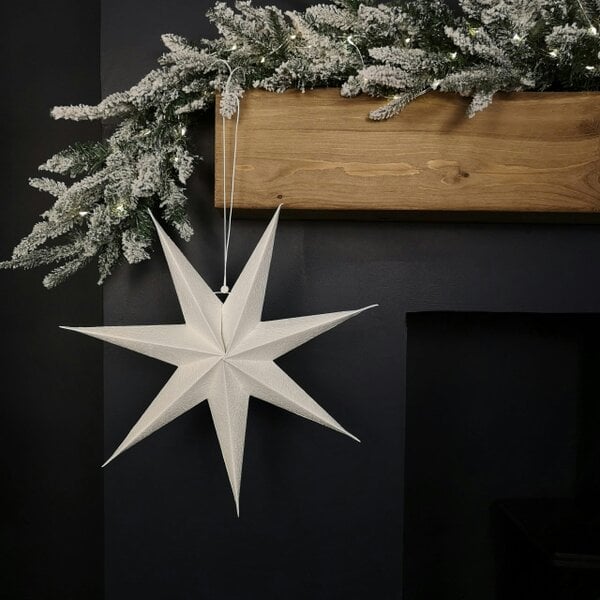 Samuel Alexander 38cm White Paper Foldable Star Christmas Decoration