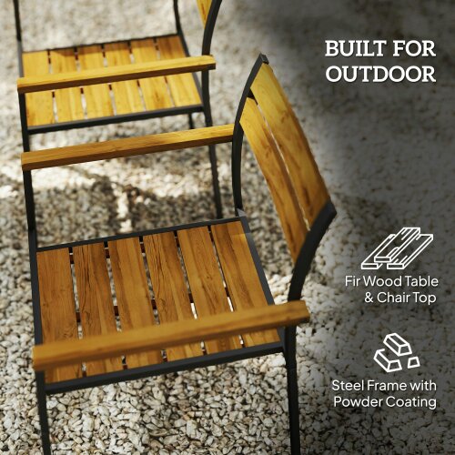 Wyld Haus Mafi 6 Seater Wood Panel Outdoor Dining Set Slatted Design
