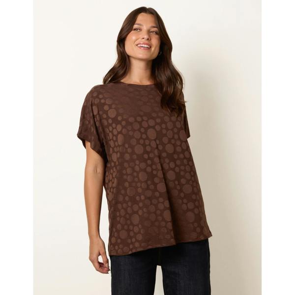 Blue Vanilla Textured Bubble Print Top