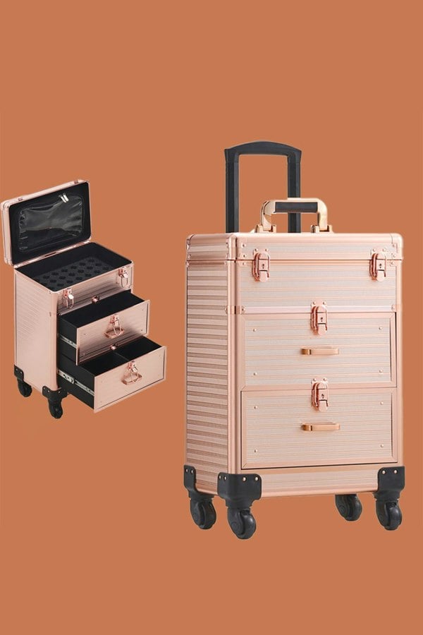 Living and Home 3 in 1 Portable Cosmetic Makeup Case Manicure Case