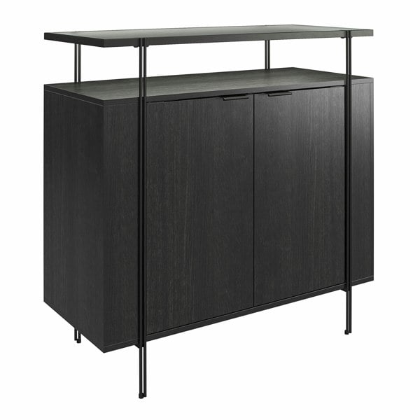 Dorel Home Wainwright Bar Cabinet in Black Oak