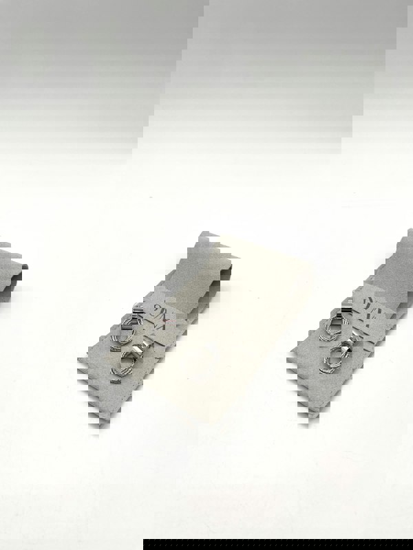 SVNX Multi-Layer Circle Stud Earrings in Silver Plated