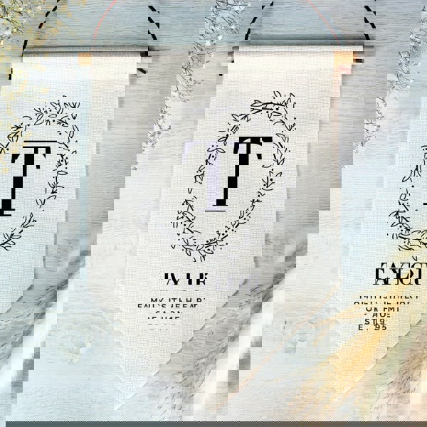 Personalised Memento Company Personalised Floral Leaf Hanging Banner