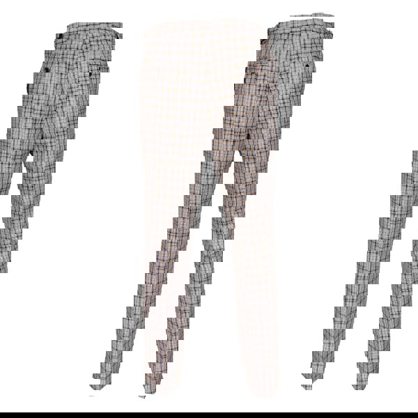 David WeJ Check Smart Trousers with Side Adjusters - Royal Cream