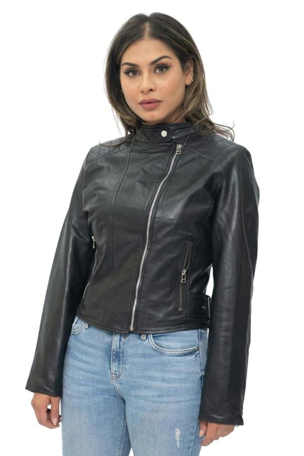Infinity Leather Womens Leather Biker Jacket-Celaya