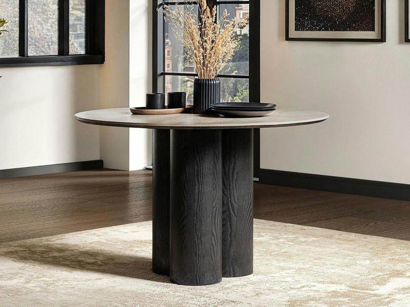 Deko Sintered Stone Round Dining Table Black