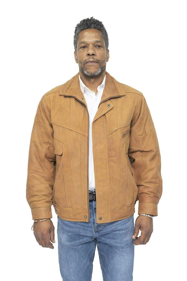 Infinity Leather Mens Classic Harrington Bomber Leather Jacket-Minsk