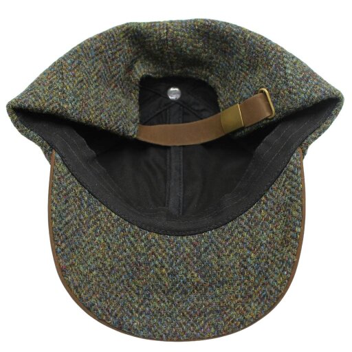 Heather Hats & Accessories Genuine Harris Tweed Baseball Trucker Cap, Cotton Lining, Outdoor Wear, Forest Green