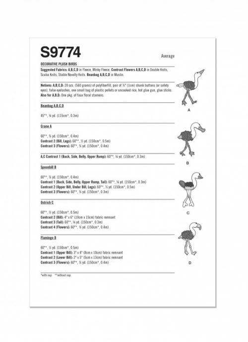 Simplicity Sewing Pattern 9774, Toys One Size - Intermediate