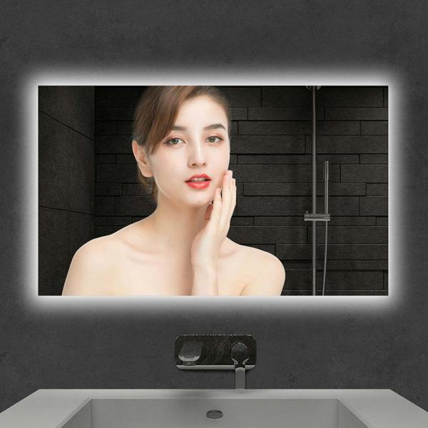 ENER-J 450W Bathroom Mirror Infrared Heater & CCT Changing with Dimmable LED Lights, 600x800 MM, Plug & Play
