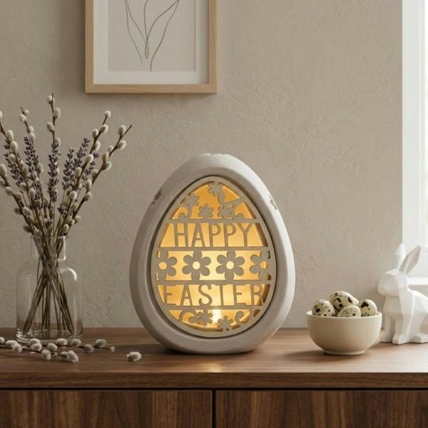 Garden Greatness Happy Easter Cut Out LED Egg Ornament