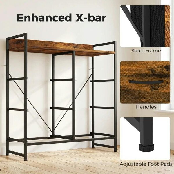 Rustic Chest of Six Fabric Drawers - Rustic Brown