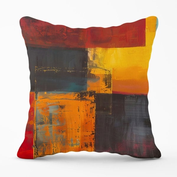 Warren Reed Golden Blocks Of Abstract Cushions