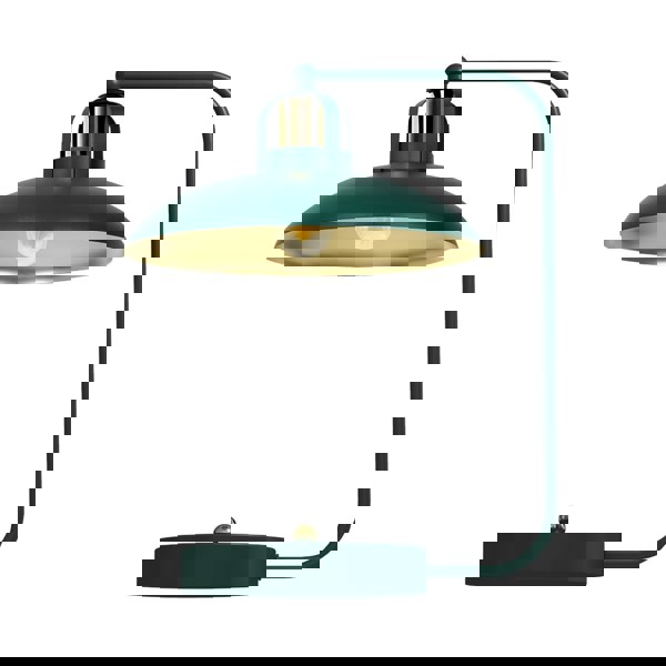 Milagro Felix Hand Made Designer Table Lamp In Green And Gold Rugged Industrial With A Luxurious Twist