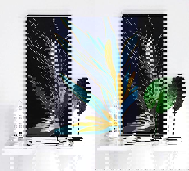 Living room artwork | set of 3 Teal wall art prints