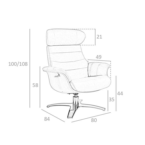 Angel Cerdá Sand leather swivel recliner armchair 5087